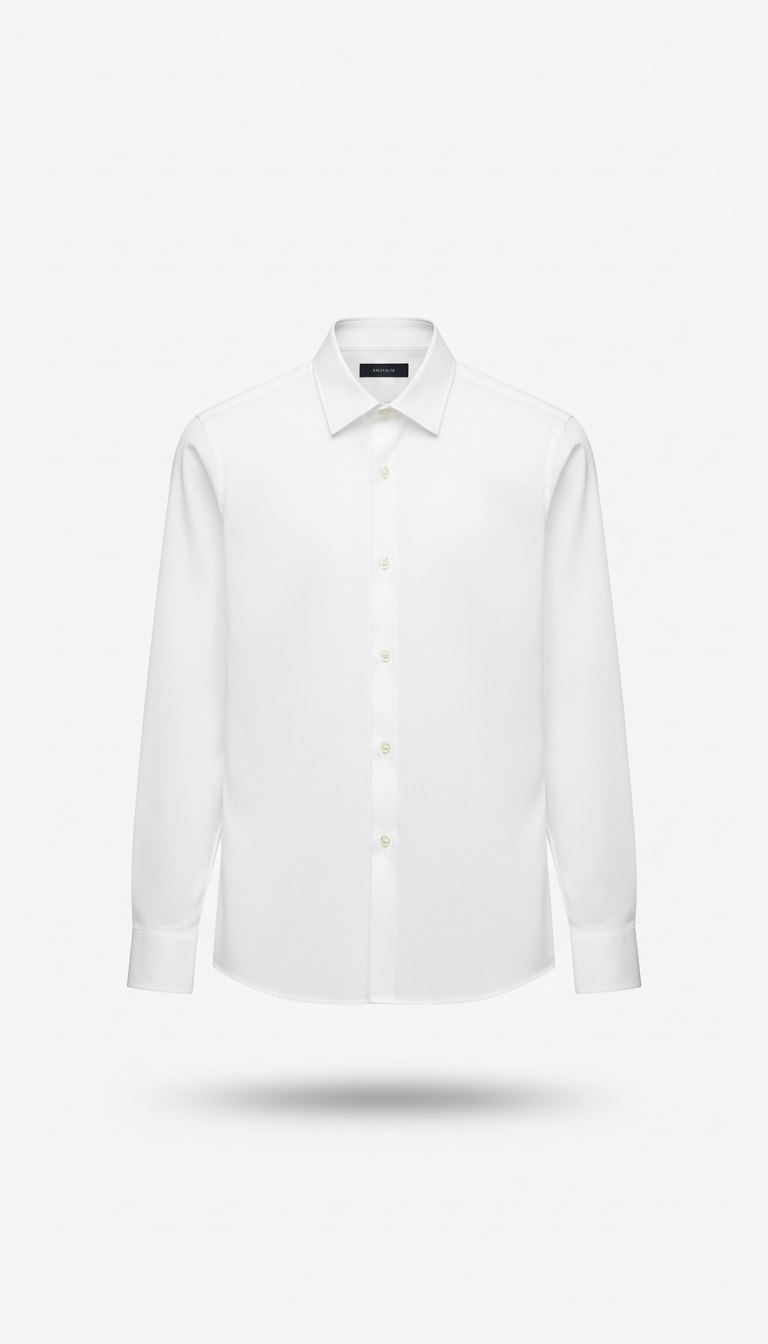 Crystal White Tailored Cotton Shirt