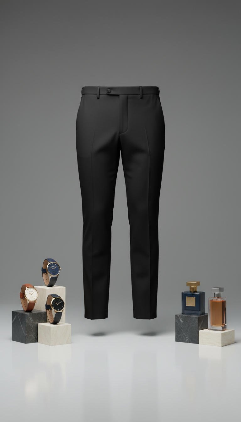 Jet Black Tailored Trousers