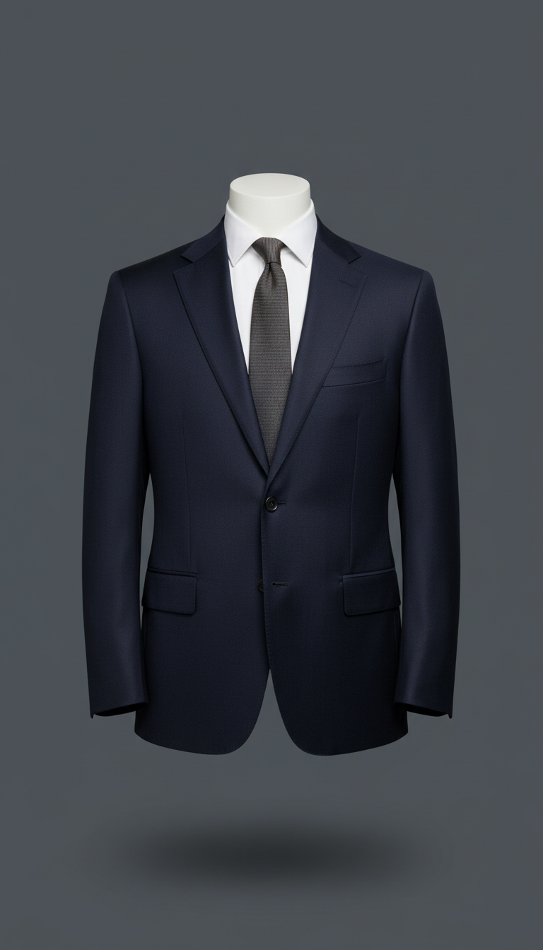 Midnight Navy Wool Blazer