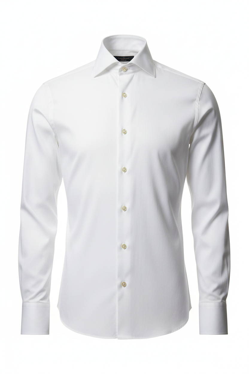 Crystal White Tailored Cotton Shirt