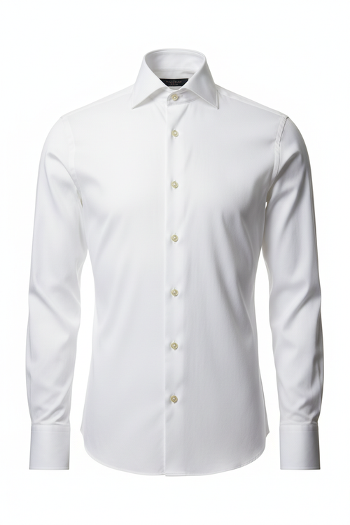 Crystal White Tailored Cotton Shirt