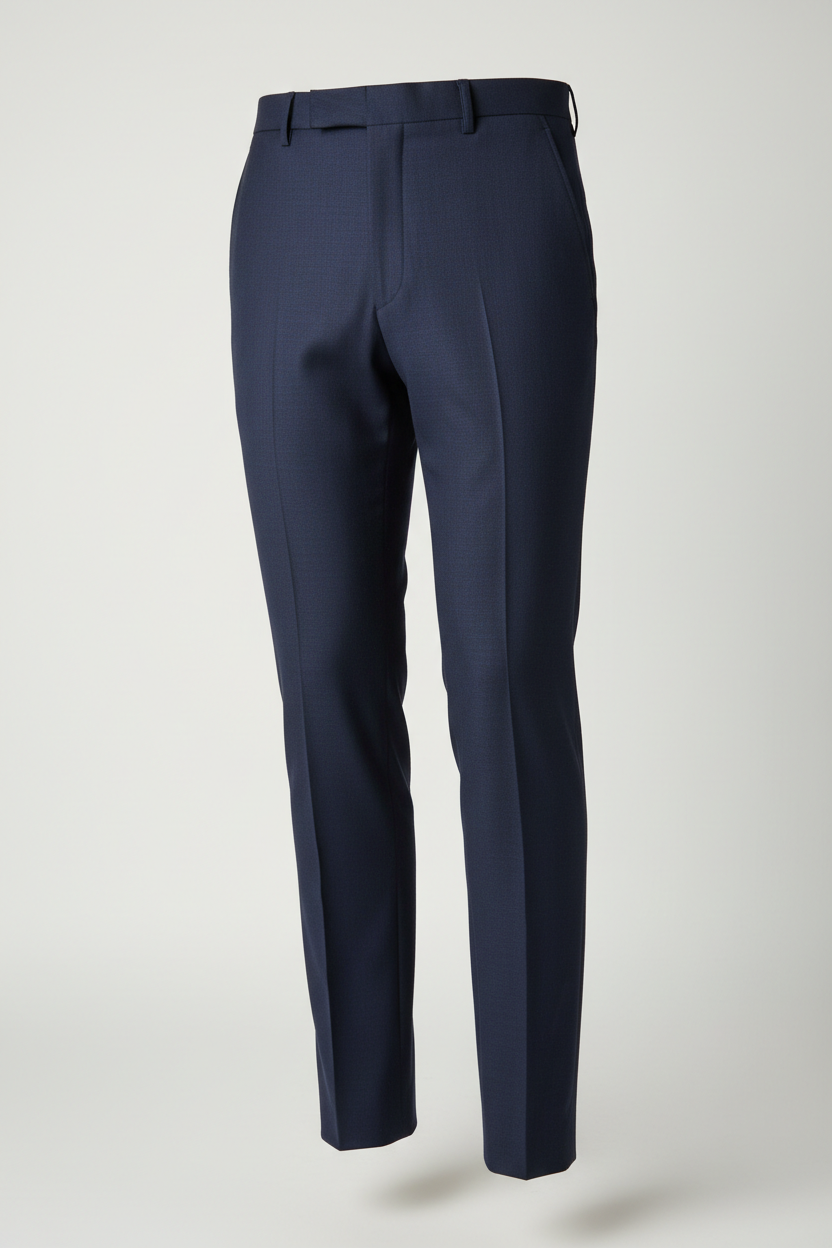 RON'S Collection men's navy blue luxury tailored trousers