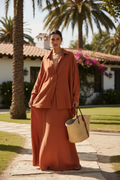 Maxi Shirt Set Combo - Terracotta Orange