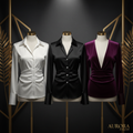 Ron's Luxury Women's Shirt in White, Black and Purple