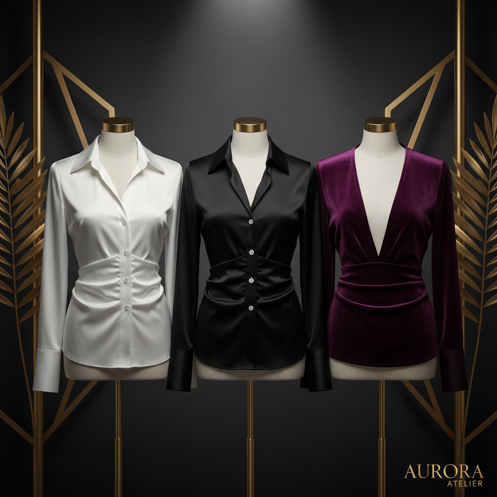 Ron's Luxury Women's Shirt in White, Black and Purple
