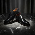 Success red bottom black patent leather Oxford shoes with signature red lacquered sole