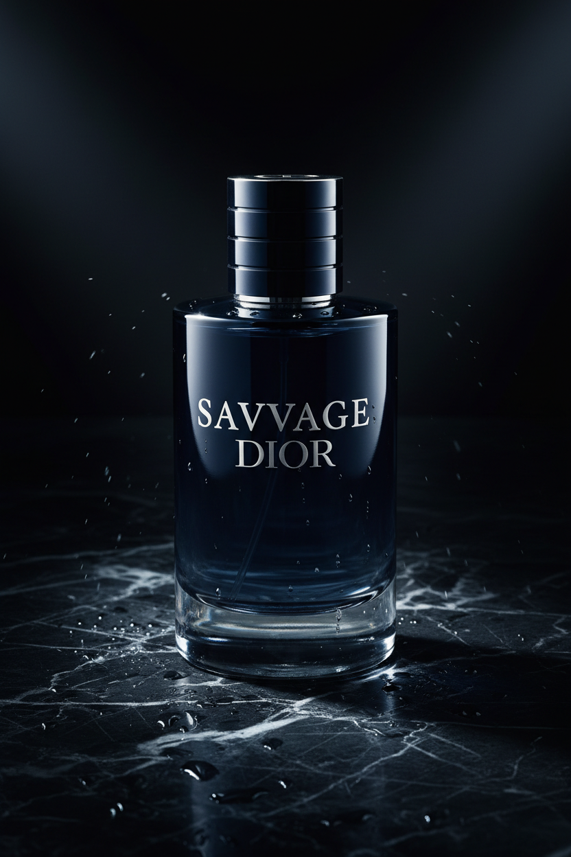 Dior Sauvage Eau de Parfum bottle on dark marble surface