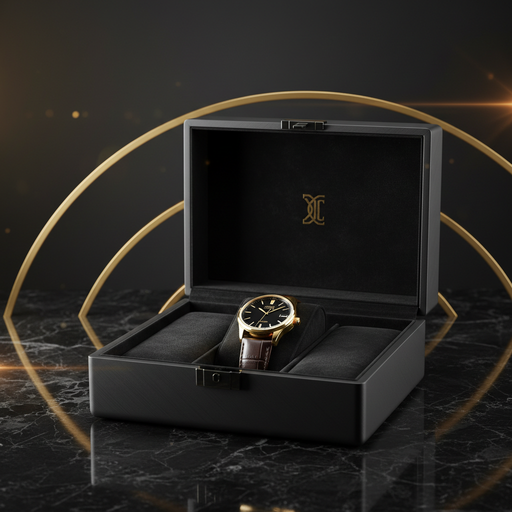 Luxury Hard Shell Watch Case in Black