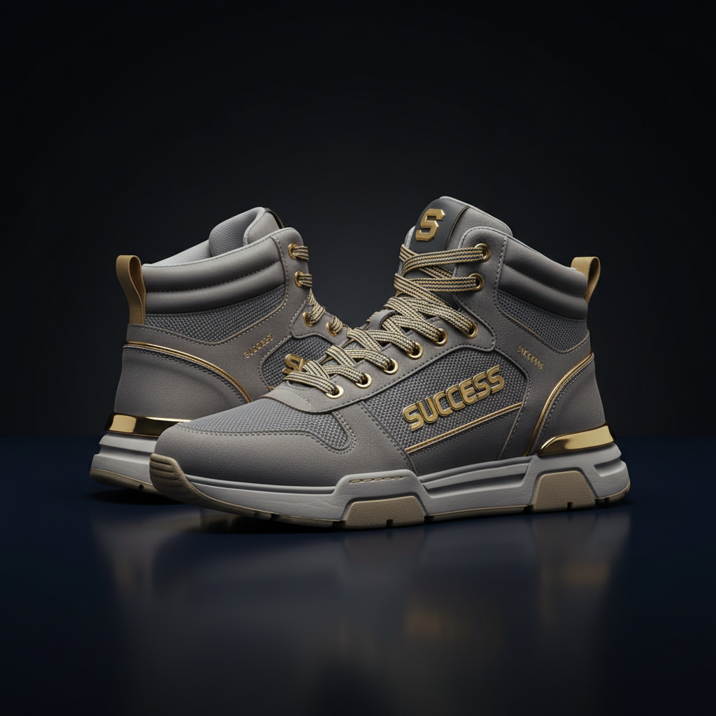 Success High-Top Smoke sneaker grey and gold streetwear