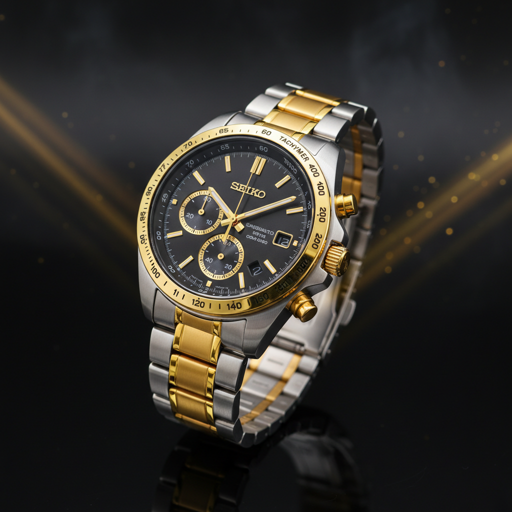 Seiko Chronograph Gold and Silver Two-Tone Bracelet Watch