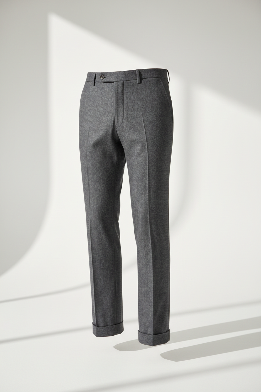 RON'S Collection men's charcoal grey luxury tailored trousers
