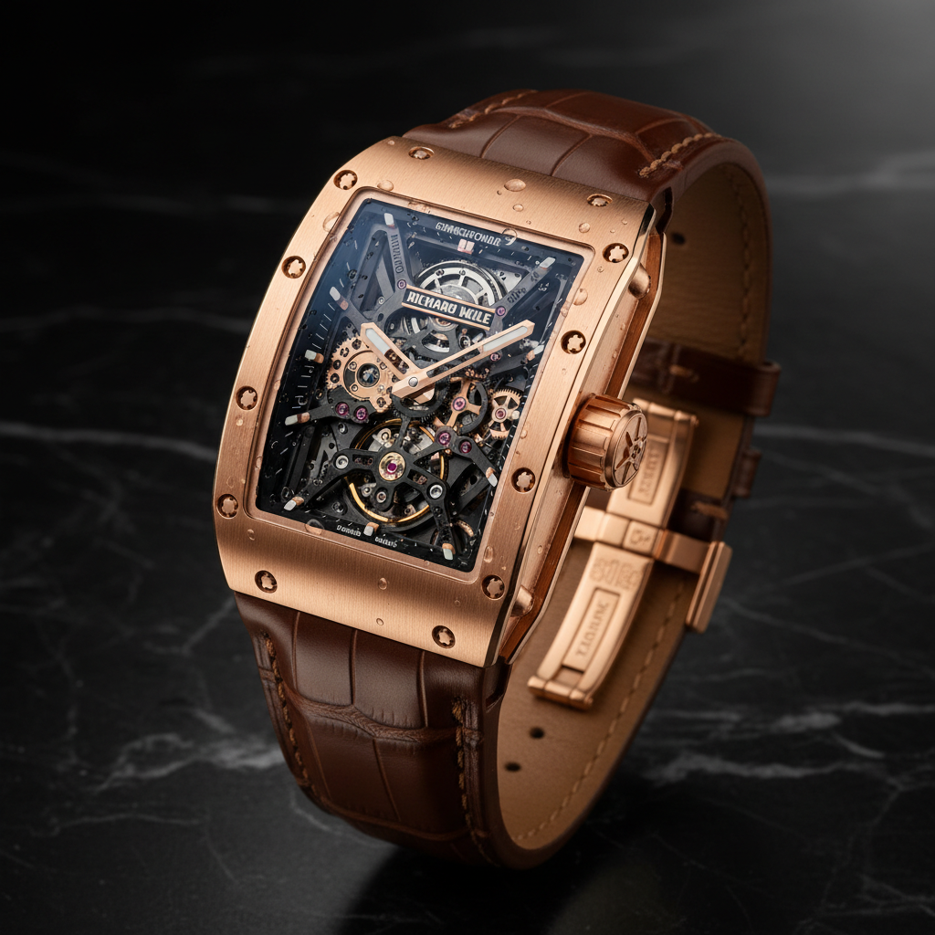 RCF Rectangle Watch Rose Gold – Richard Mille Style luxury skeleton timepiece