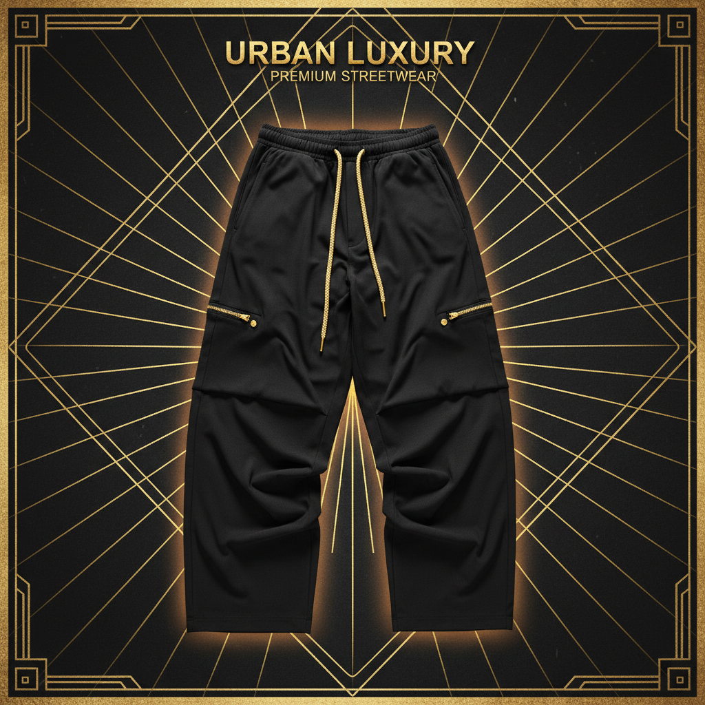 Ron's Luxury Baggy Pants Young Men's in Black