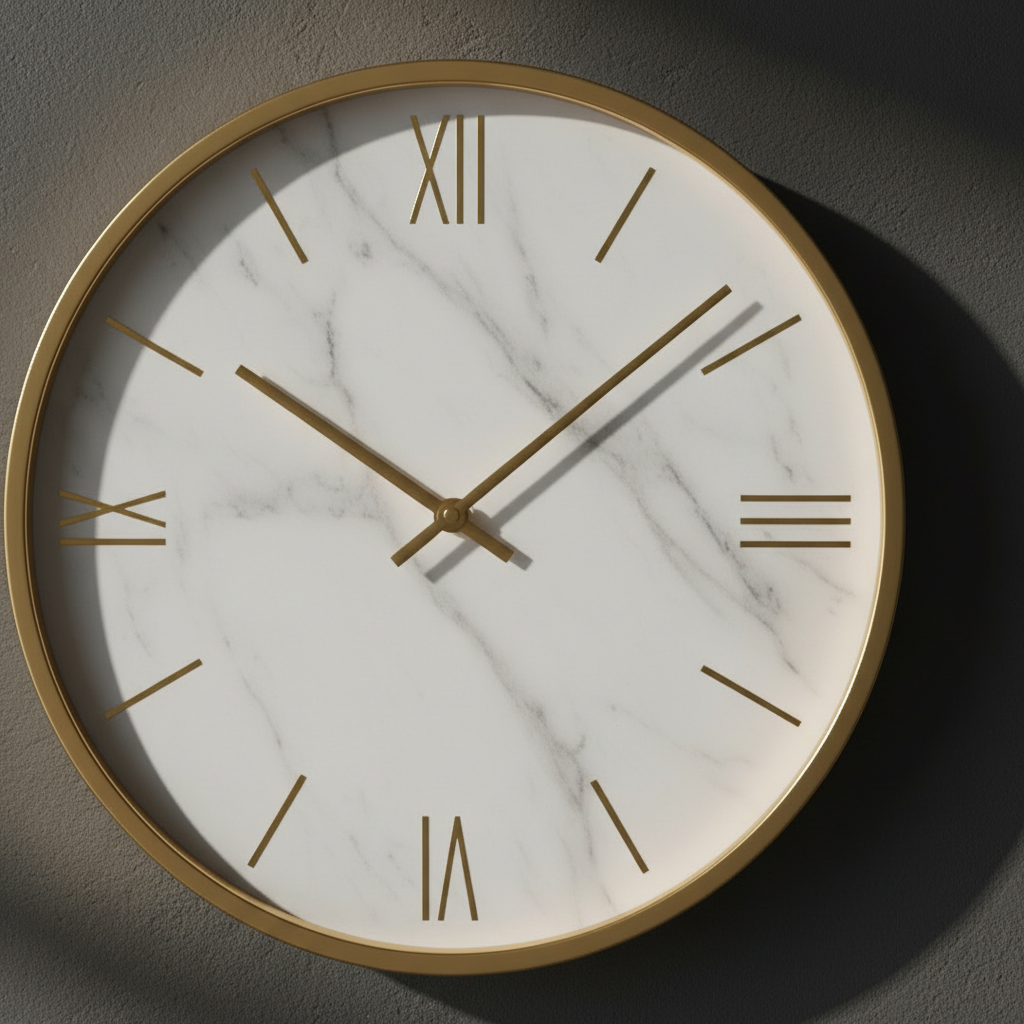 Marble Gold Clock Detail