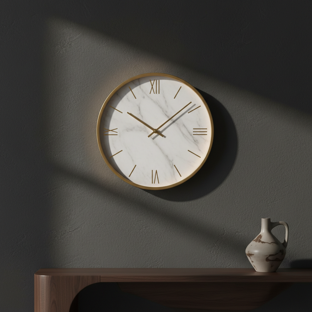 Marble Gold Wall Clock