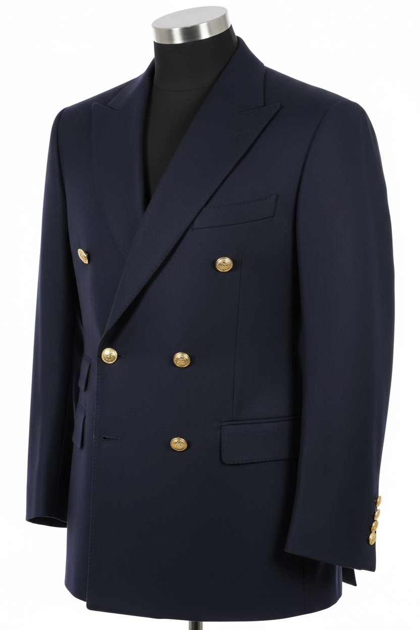 Midnight Navy Wool Blazer