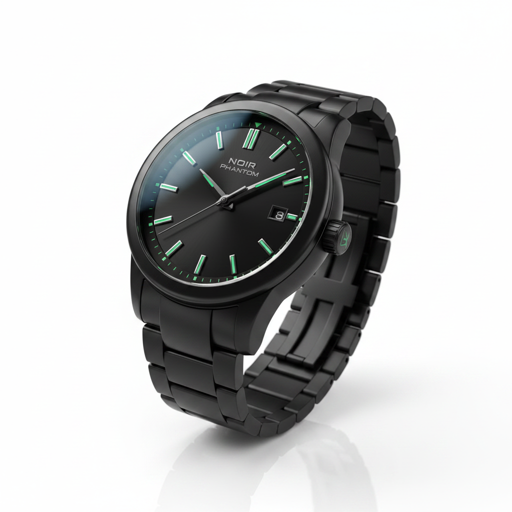 Noir Phantom Automatic Watch - Light Background