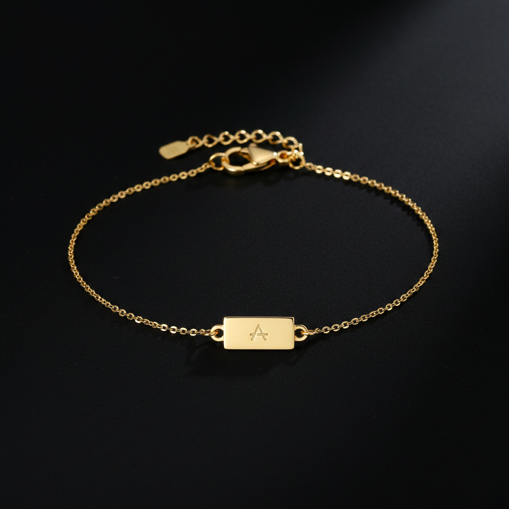 Success Gold Chain Tag Bracelet