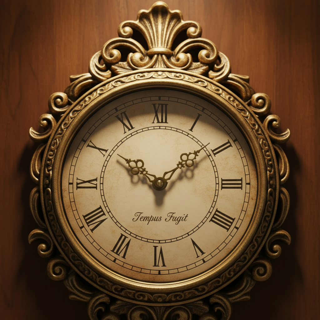 Vintage Brass Clock Detail