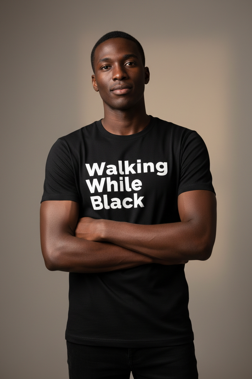Walking While Black T-Shirt — Navy
