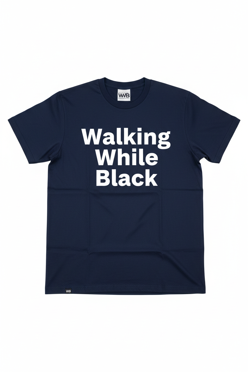 Walking While Black Tee - Navy